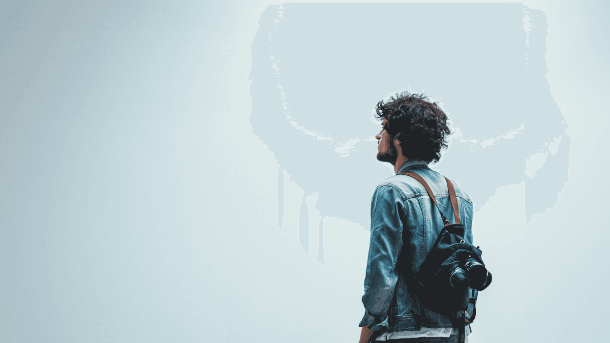 profile photo of a person in light blue tones