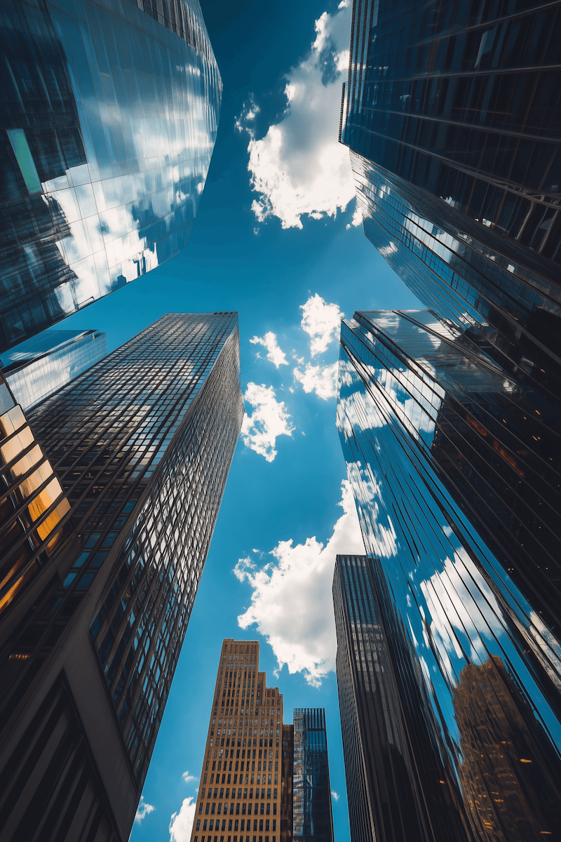 buildings and sky from below